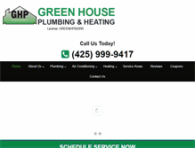 Tablet Screenshot of greenhouseplumbing.com